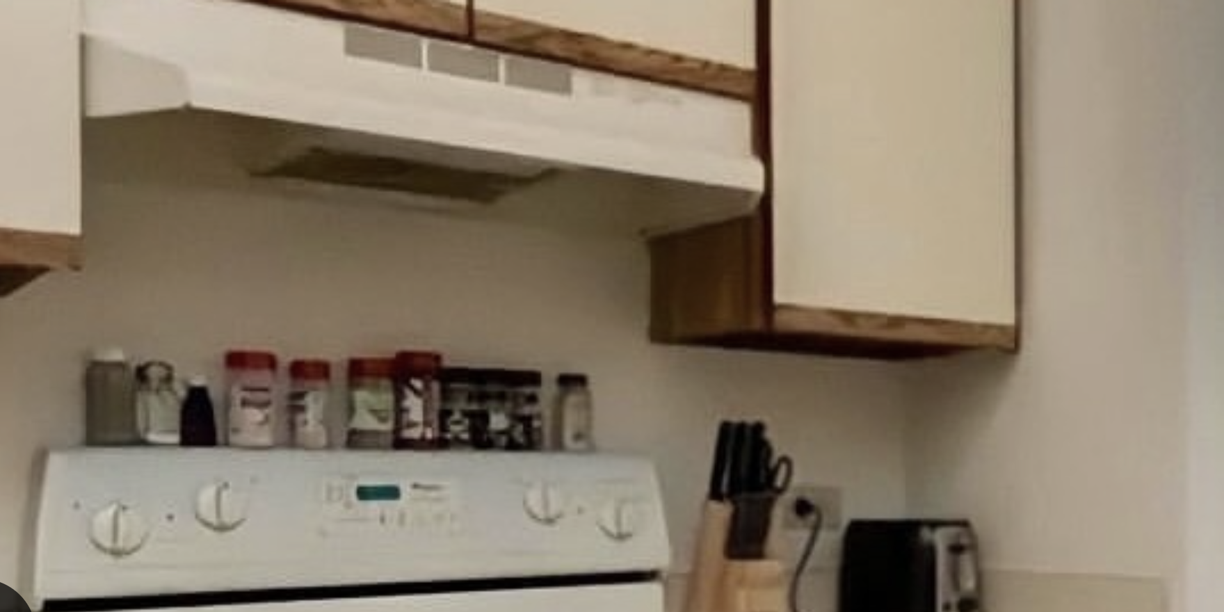 Cramped dated kitchen before remodel